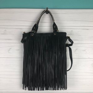 Black fringe bag